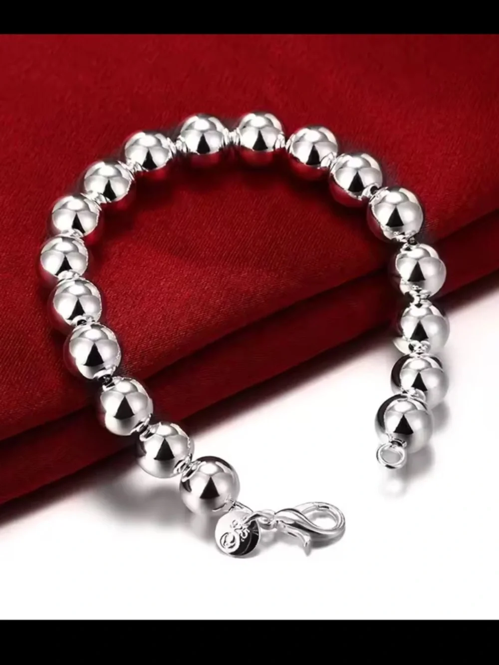 925 silver ball bead bracelet